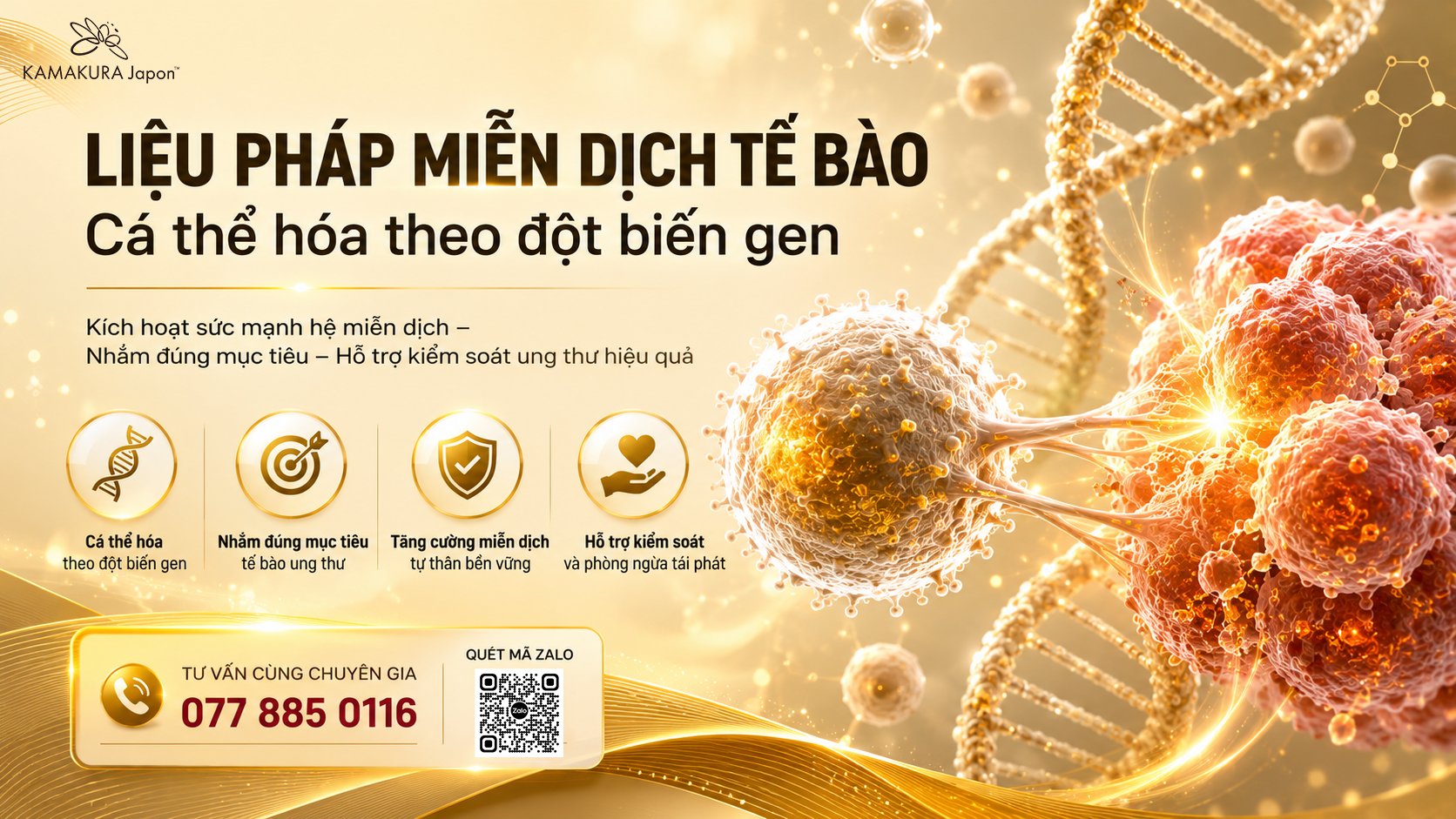 Liệu pháp miễn dịch tế bào trong điều trị ung thư: cá thể hóa theo đột biến gen